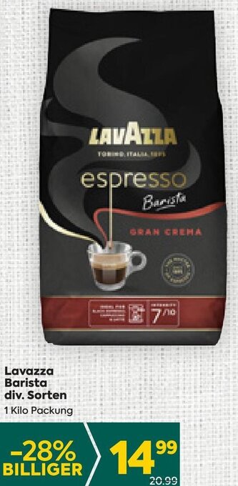 Billa Lavazza Barista 1 Kilo Angebot
