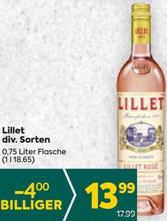 Billa Lillet 0,75 Liter Angebot