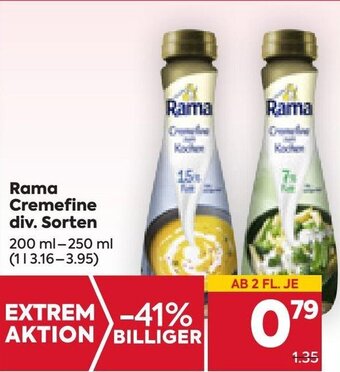 Billa Rama Cremefine 200 ml-250 ml Angebot