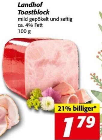 Nah&Frisch Landhof Toastblock 100 g Angebot