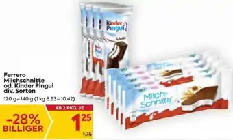 Billa Ferrero Milchschnitte od. Kinder Pingui 120 g- 140 g Angebot