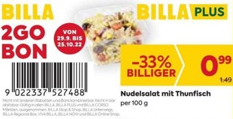 Billa Nudelsalat mit Thunfisch 100 g Angebot