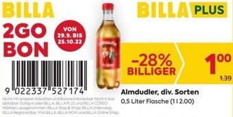 Billa Almdudler 0,5 Liter Angebot
