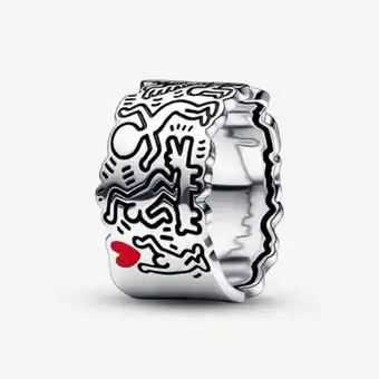 Keith haring™ x pandora line art liebe & menschen breiter ring