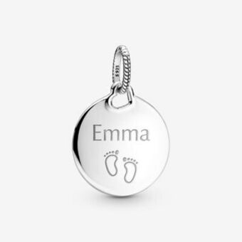 Pandora Gravierbarer runder anhänger Angebot