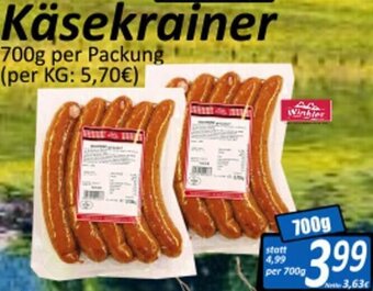 Wurstico Käsekrainer 700 g Angebot