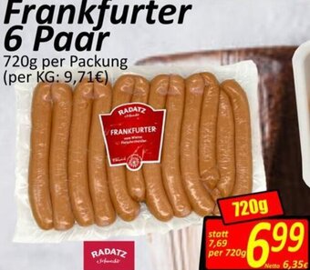 Wurstico Frankfurter 6 Paar 720 g Angebot