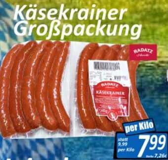 Wurstico Käsekrainer Großpackung per kilo Angebot