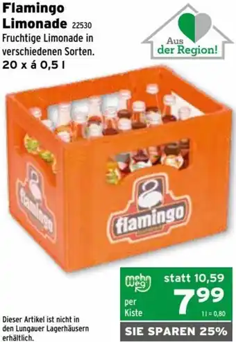 Salzburger Lagerhaus Flamingo Limonade 20 x 0,5 l Angebot
