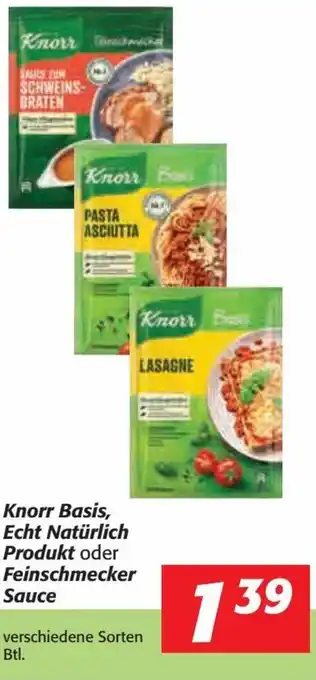Nah&Frisch Knorr Basis, Echt Natürlich Produkt oder Feinschmecker Sauce Angebot