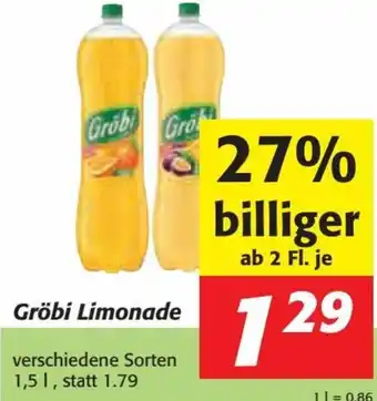 Nah&Frisch Gröbi Limonade 1,5 L Angebot