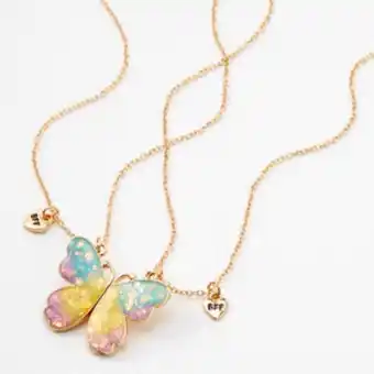 Claire's Best friends pastel butterfly pendant necklaces - 2 pack Angebot