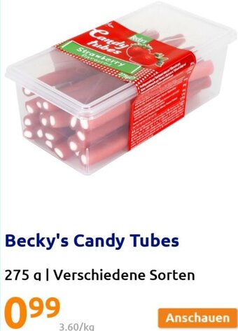Action Becky's Candy Tubes 275 g Angebot
