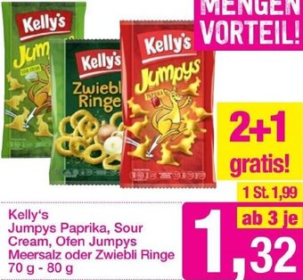 Sutterlüty Kelly's Jumpys Paprika, Sour Cream, Ofen Jumpys Meersalz oder Zwiebli Ringe 70 g-80 g Angebot