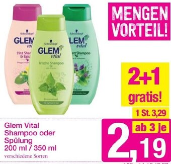 Sutterlüty Glem Vital Shampoo oder Spülung 200 ml / 350 ml Angebot