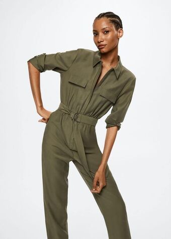 Mango Langer jumpsuit mit gürtel Angebot
