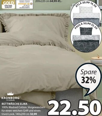 JYSK Kronborg Bettwäsche Elma 140 x 200 cm Angebot