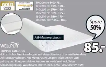JYSK wellpur Topper Gold T30 90/190x200 cm Angebot