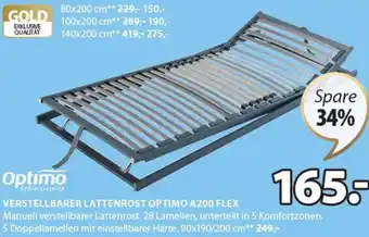 JYSK Optimo Verstellbarer Lattenrost Optimo A200 Flex 90x190/200 cm Angebot