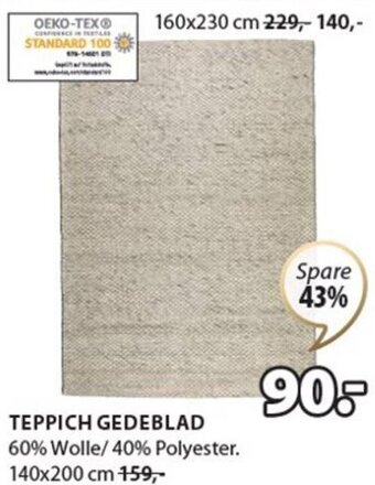 JYSK Teppich Gedeblad 140x200 cm Angebot