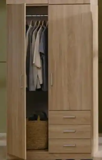 JYSK Kleiderschrank Hagendrup 3 Einlegeböden und Kleiderstange B96 x H176 x T50 Angebot