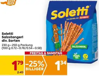 Billa Soletti Salzstangerl 230g-250g Angebot