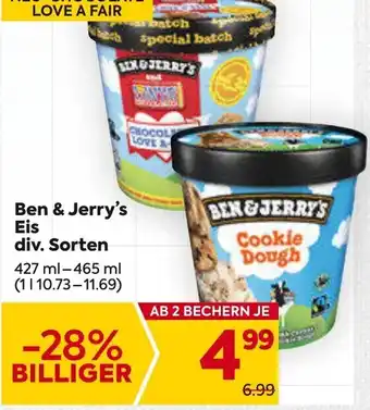 Billa Ben & Jerry's Eis 427 ml-465 ml Angebot