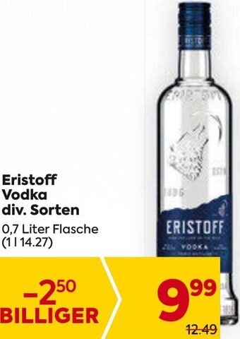 Billa Eristoff Vodka 0,7 Liter Angebot