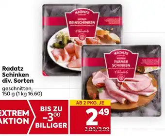 Billa Radatz Schinken 150 g Angebot