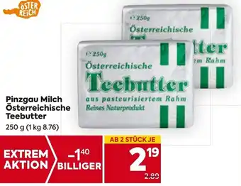 Billa Pinzgau Milch Österreichische Teebutter 250 g Angebot