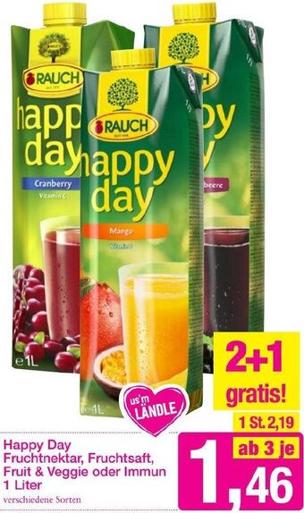 Sutterlüty Happy Day Fruchtnektar, Fruchtsaft, Fruit & Veggie oder Immun 1 Liter Angebot