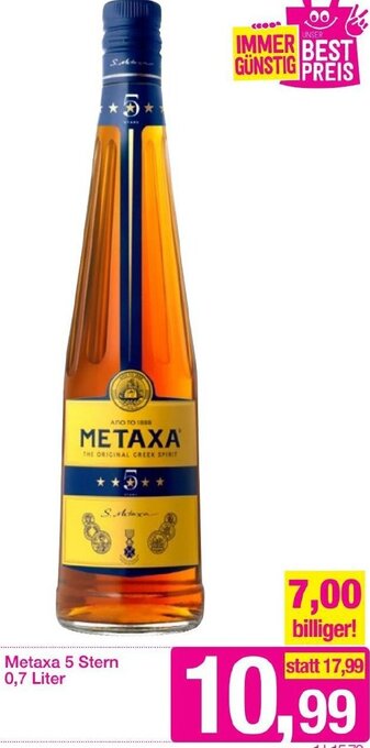 Sutterlüty Metaxa 5 Stern 0,7 Liter Angebot