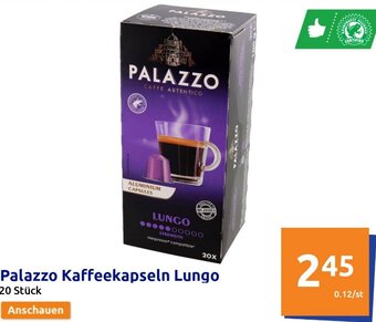 Action Palazzo Kaffeekapseln Lungo Angebot