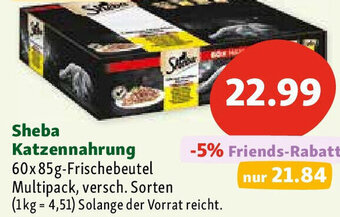 Fressnapf Sheba Katzennahrung 60x85g Angebot