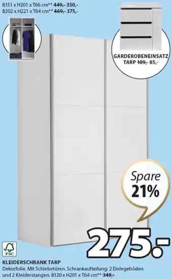 JYSK Kleiderschrank Tarp B120 x H201 x T64 cm Angebot