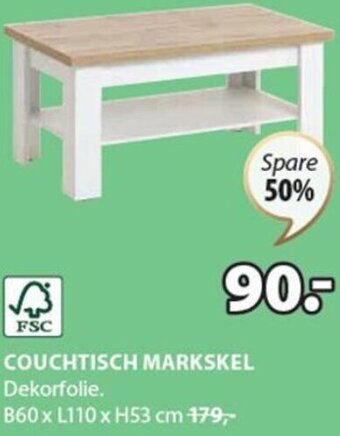 JYSK Couchtisch Markskel Dekorfolie B60 x L110 x H53 cm Angebot