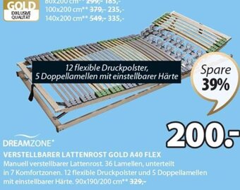 JYSK Verstellabarer Lattenrost Gold A40 Flex 90x190/200 cm Angebot
