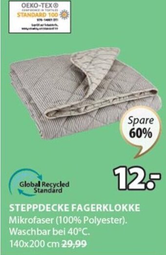 JYSK Steppdecke Fagerklokke 140x200 cm Angebot