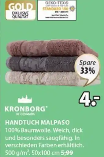 JYSK Kronborg Handtuch Malpaso 50x100 cm Angebot