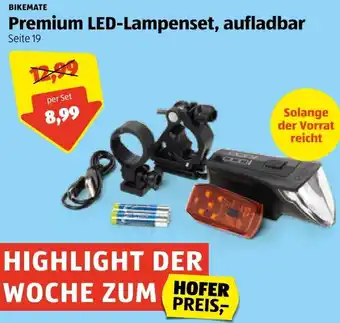 Hofer Bikemate Premium LED-Lampenset, aufladbar Angebot