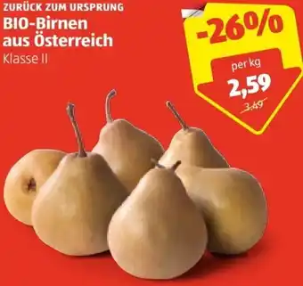 Hofer Zurück Zum Ursprung Bio-Birnen aus Österreich Angebot