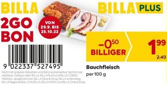 Billa Bauchfleisch per 100 g Angebot