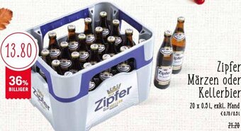 MPreis Zipfer Märzen oder Kellerbier 20 x 0.5l Angebot