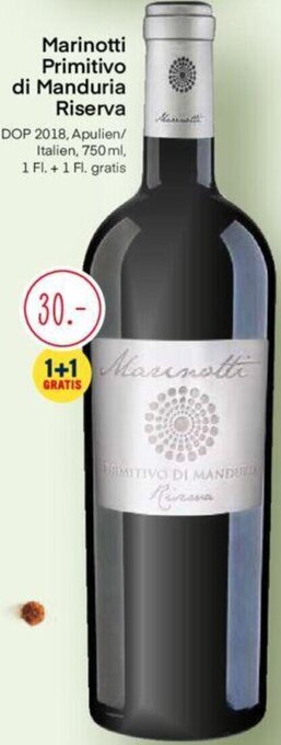 MPreis Marinotti Primitivo di Manduria Riserva 750 ml Angebot