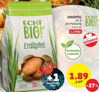 PENNY Erdäpfel 1,5 kilo Angebot