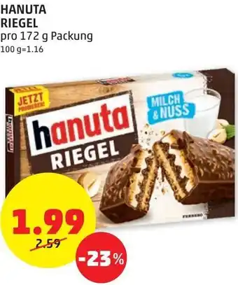 PENNY Hanuta Riegel 172 g Angebot