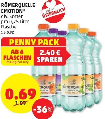 PENNY Römerquelle Emotion 0,75 Liter Angebot