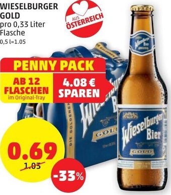 PENNY Wieselburger Gold 0,33 Liter Angebot