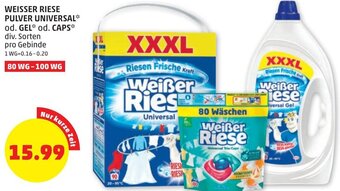 PENNY Weisser Riese Pulver Universal od. Gel od. Caps Angebot
