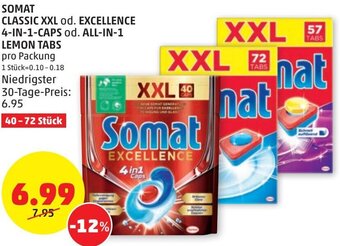 PENNY Somat Classic XXL od. Excellence 4-in-1-Caps od. All-in-1 Lemon Tabs Angebot